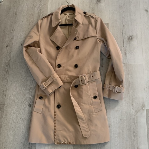 Valentino Spa trench coat tan studs detail sz XL luxury buttons classic elegant - Picture 14 of 16